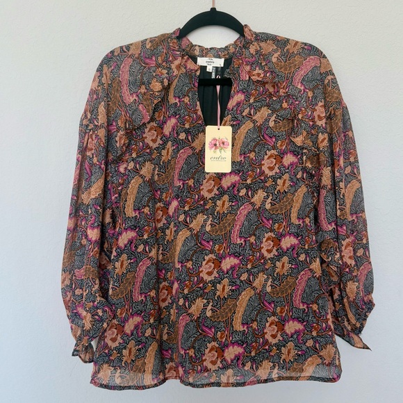 entro Tops - NWT Entro Women's Paisley Floral Blouse - Multicolor